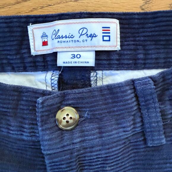 Classic Prep Navy Corduroy Pants Men’s 30 Horizontal Texture Unhemmed Academia - Picture 3 of 10